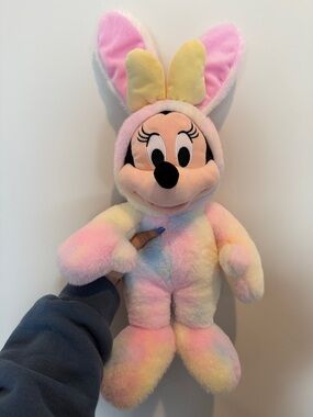 Disney Pastel Minnie Bunny Plush - Pink Yellow Blue Multicolor Easter Spring 18”